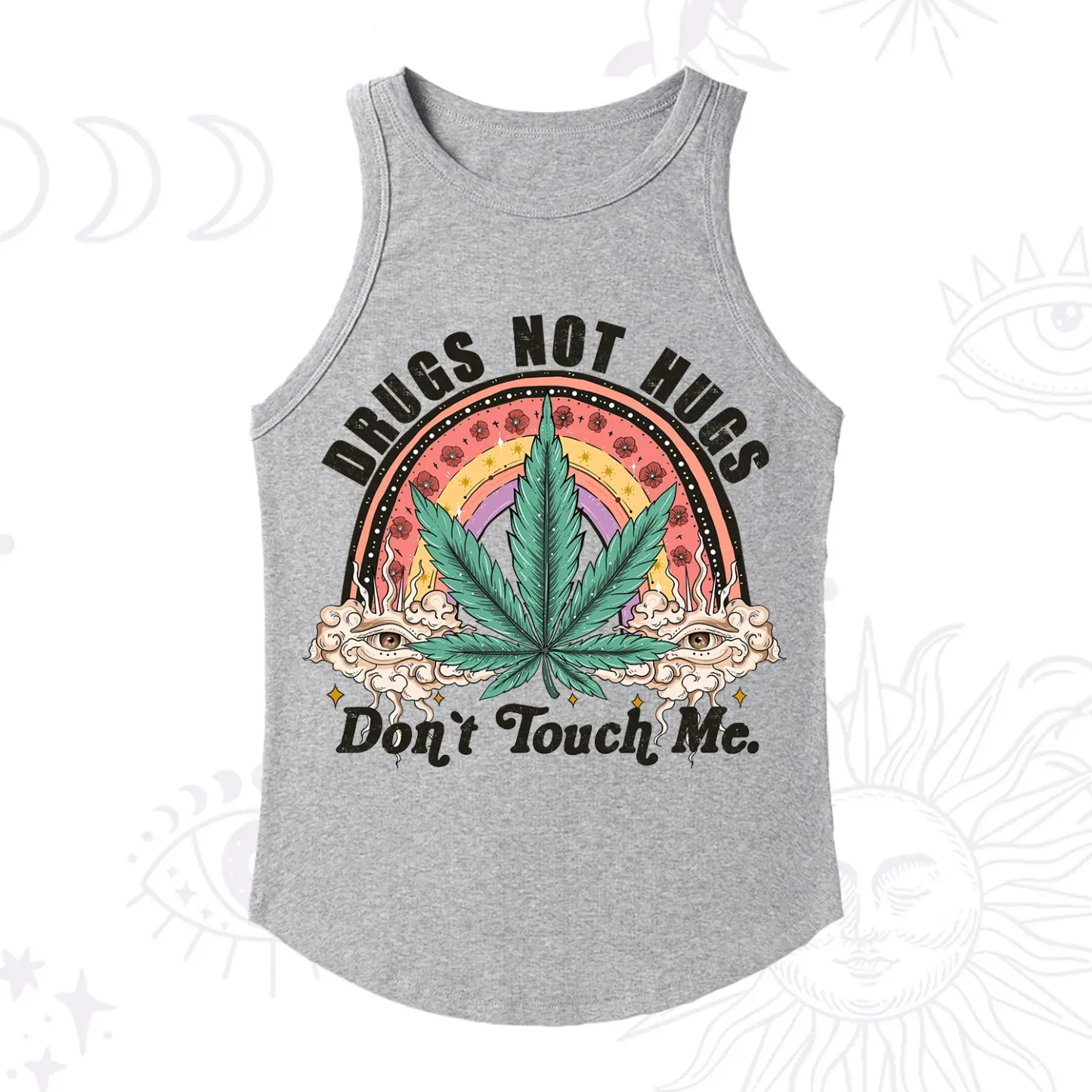 Purplehecate Drugs Not Hugs Racerback Tank Top