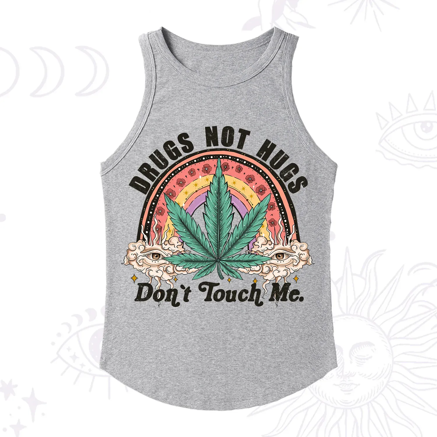 Purplehecate Drugs Not Hugs Racerback Tank Top