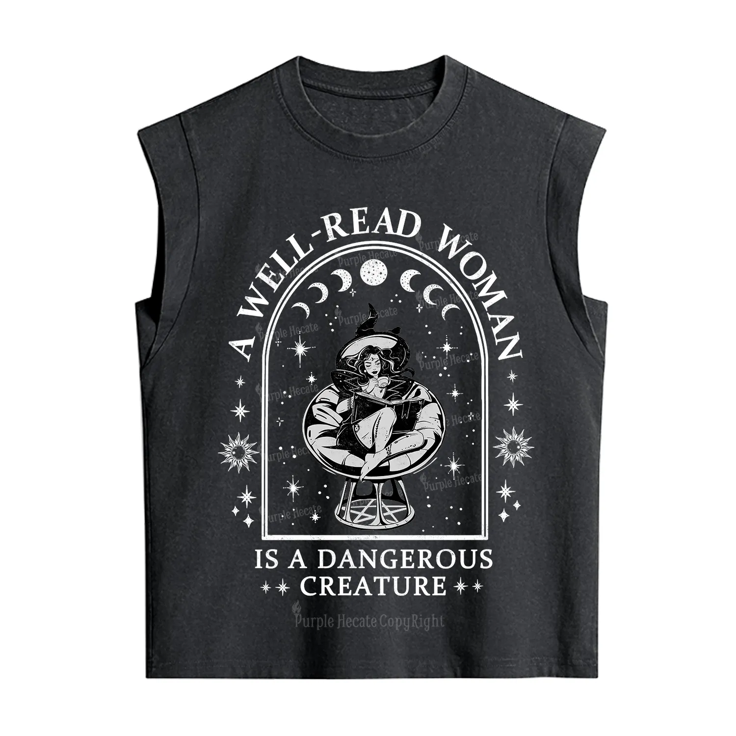 Purplehecate A Well Read Woman Bookish Vintage Washed Tank