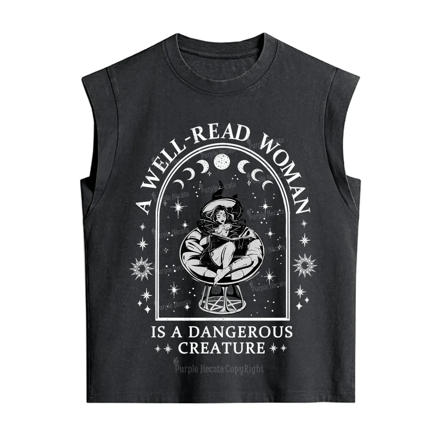 Purplehecate A Well Read Woman Bookish Vintage Washed Tank