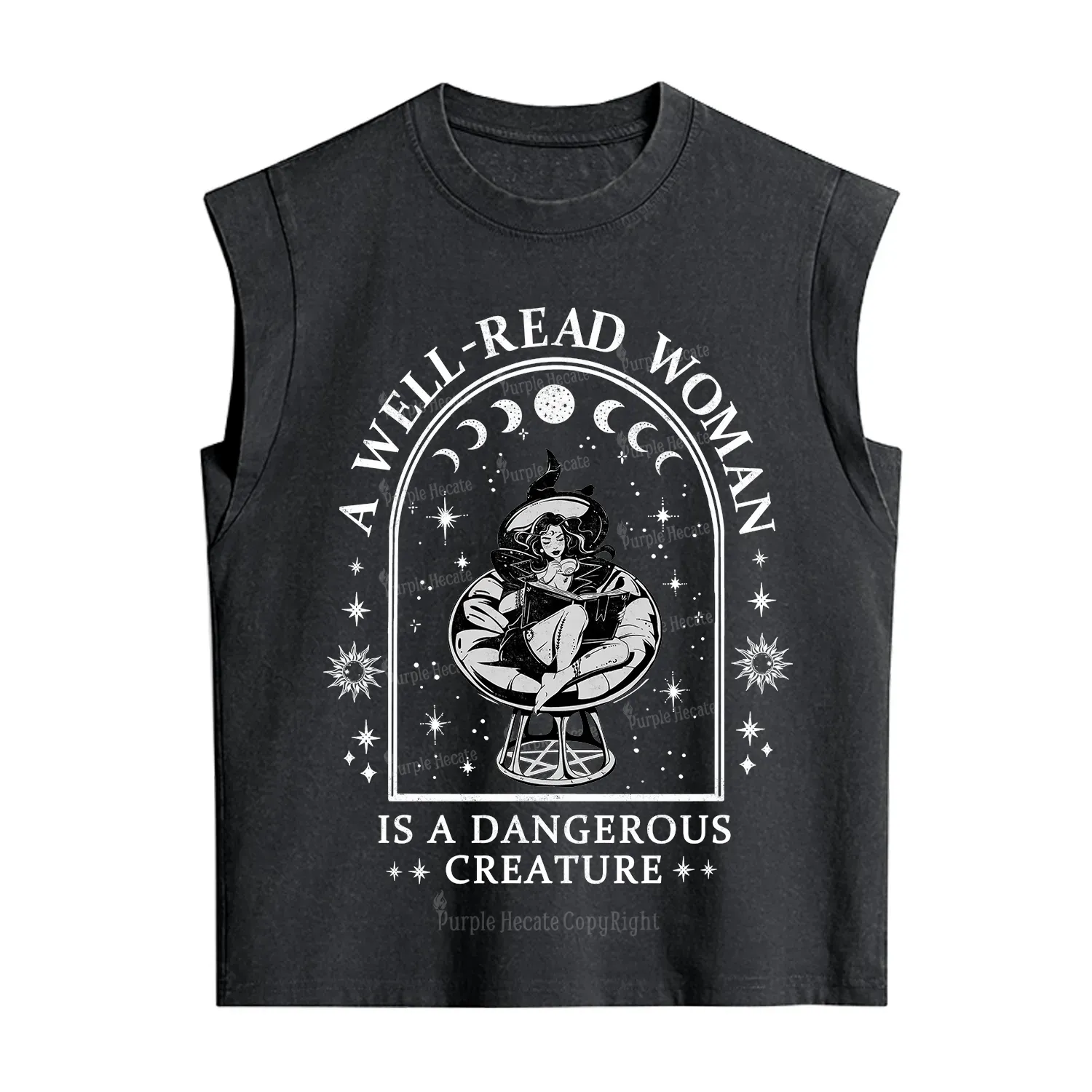 Purplehecate A Well Read Woman Bookish Vintage Washed Tank