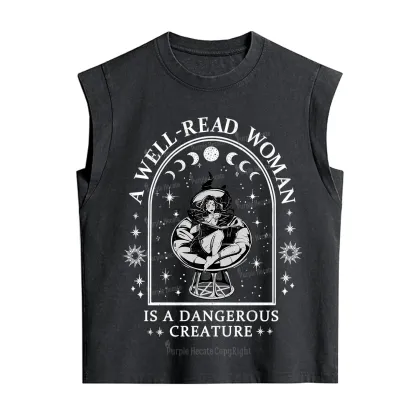 Purplehecate A Well Read Woman Bookish Vintage Washed Tank