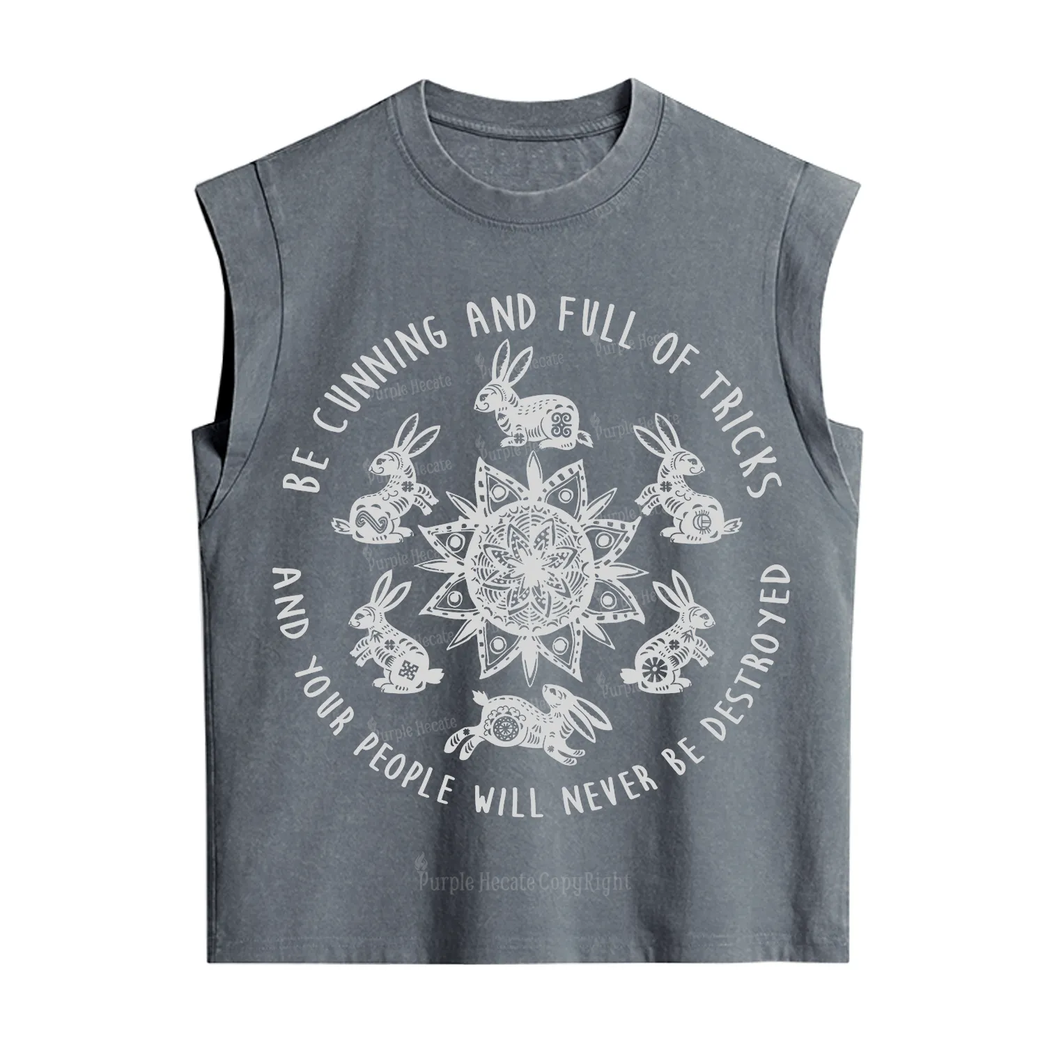 Purplehecate Cunning Rabbit Protection Spell Vintage Washed Tank