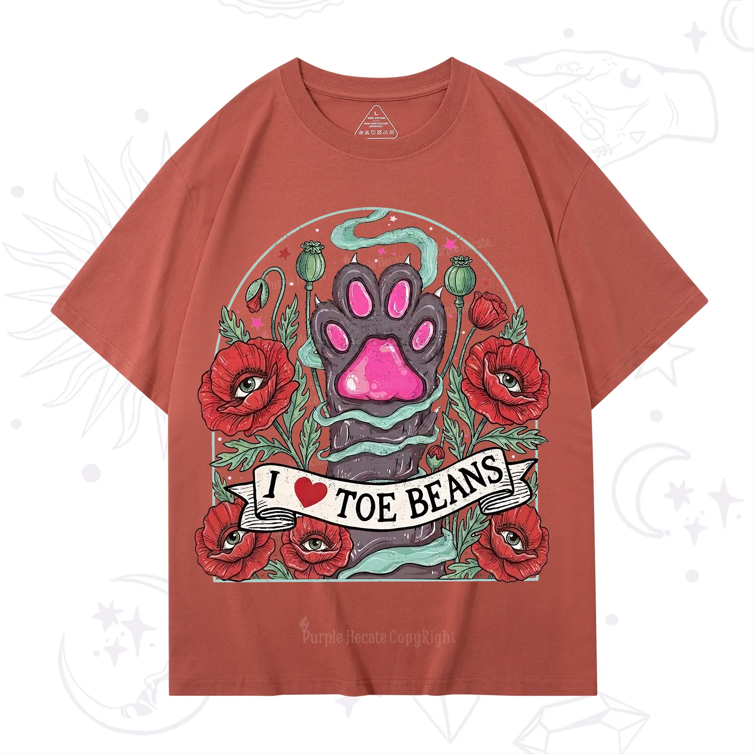 Purplehecate Toe Beans Lover Paw T-Shirt