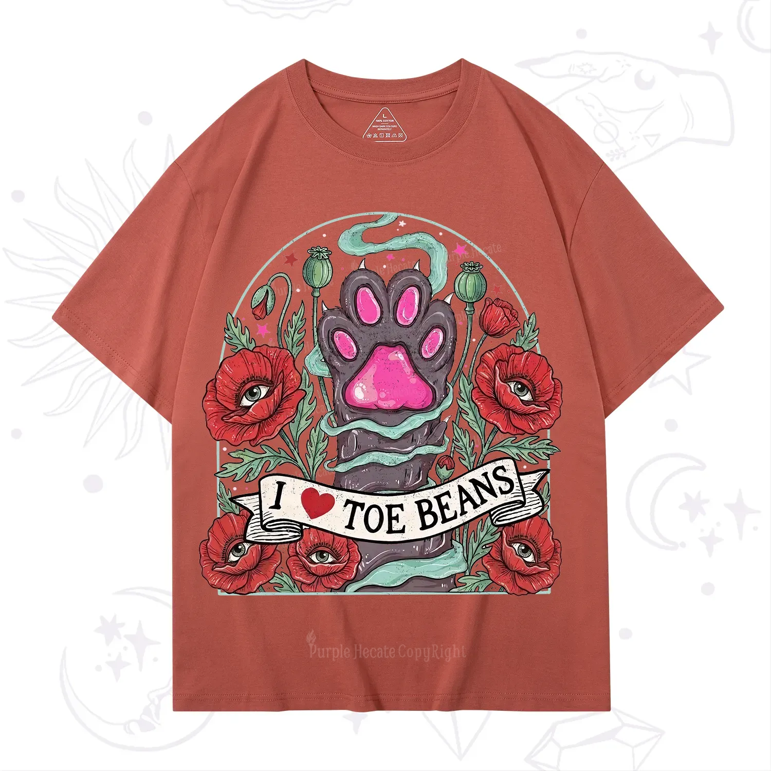 Purplehecate Toe Beans Lover Paw T-Shirt