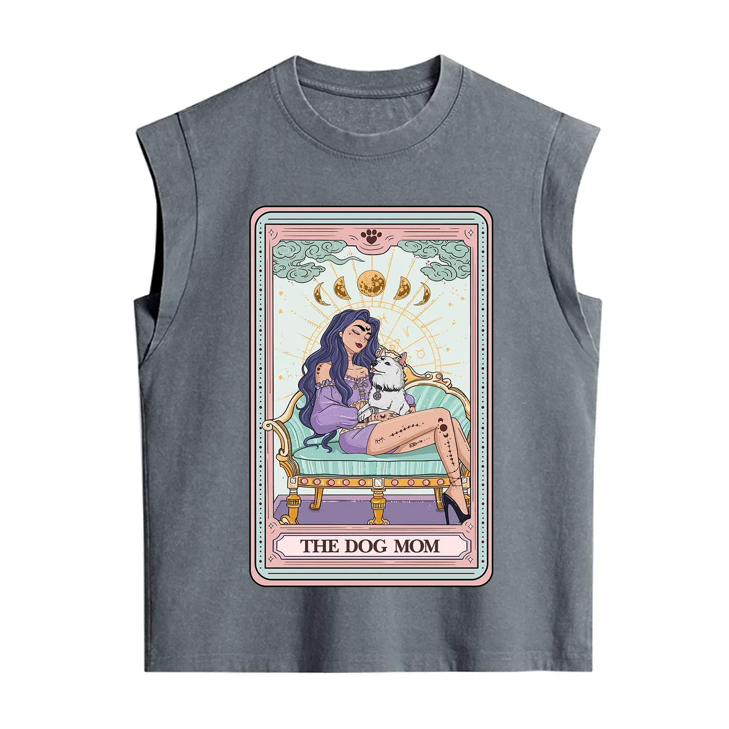 Purplehecate The Dog Mom Tarot Card Vintage Washed Tank