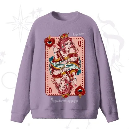 Purplehecate Queen of Hearts Fuzzy Ugly Sweater