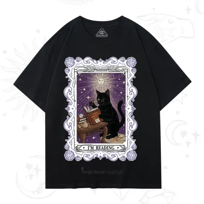 Purplehecate The Reading Cat Tarot T-Shirt