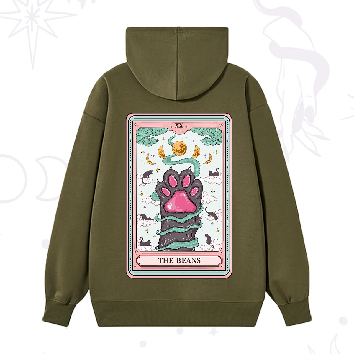 Purplehecate The Beans Cat Tarot Hoodie