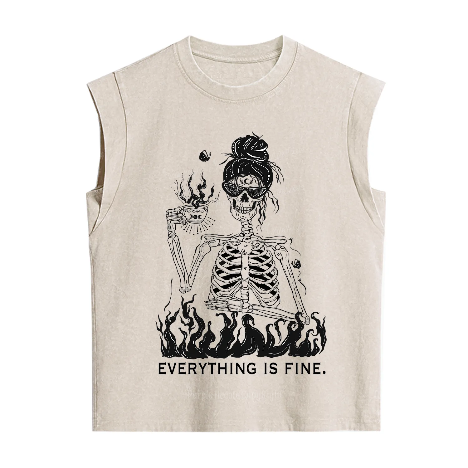 Purplehecate Everything Is Fine Vintage Washed Tank