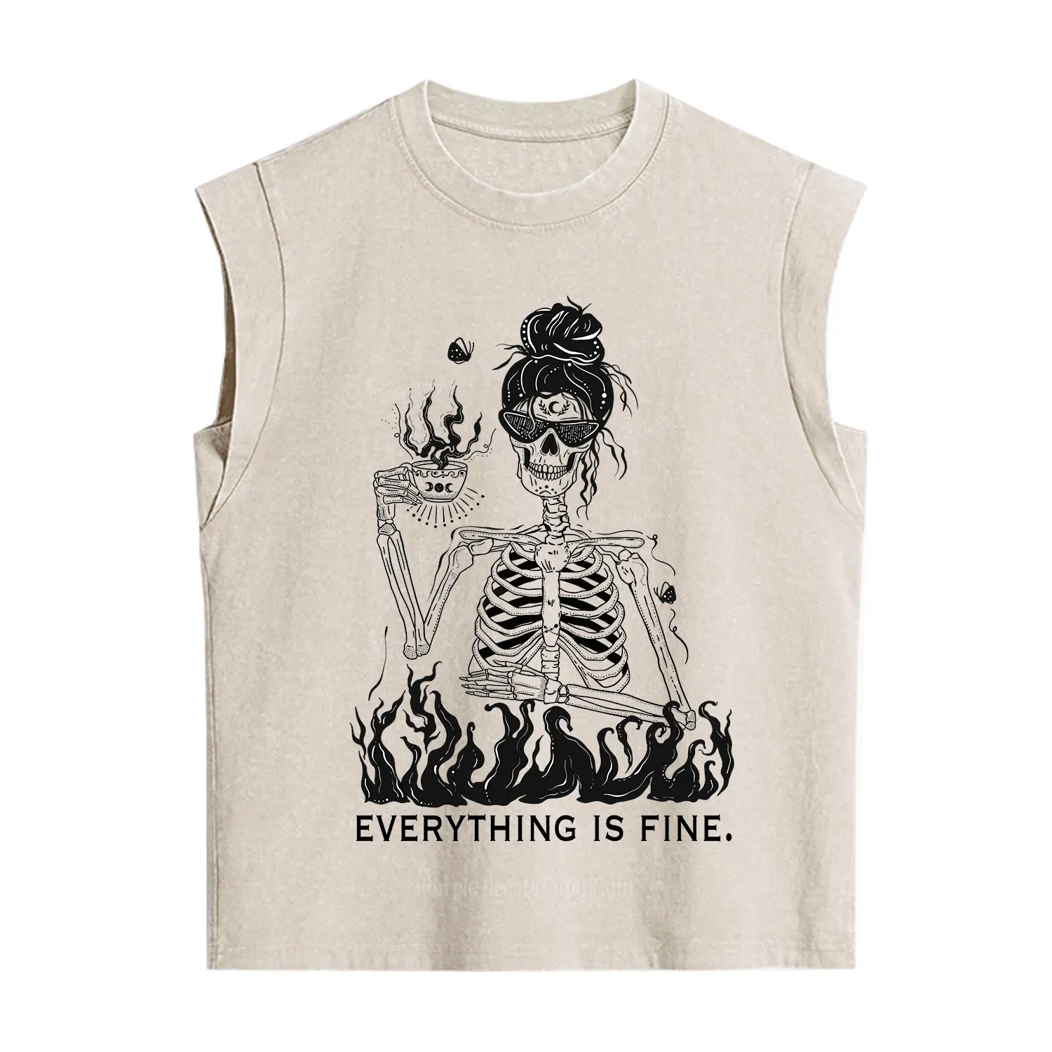 Purplehecate Everything Is Fine Vintage Washed Tank