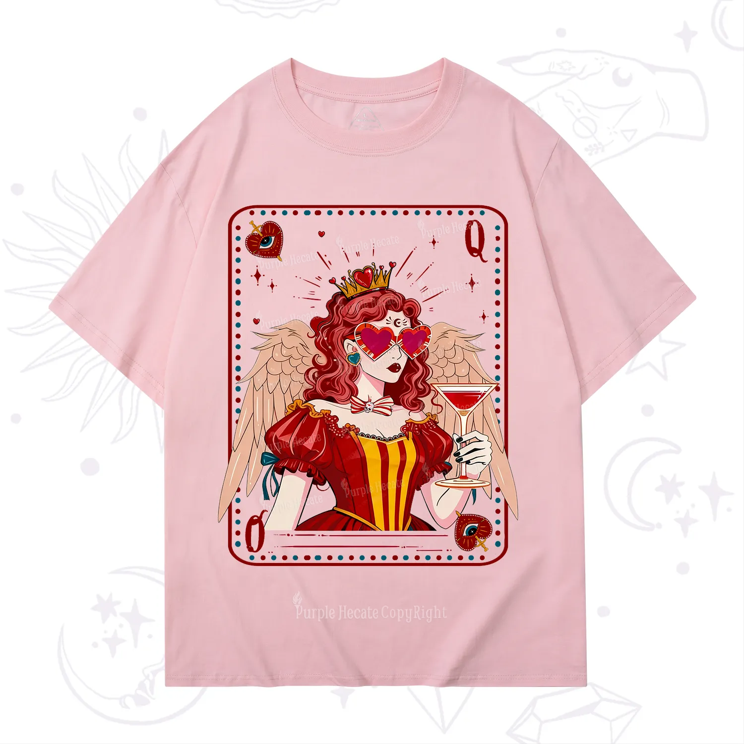 Purplehecate Queen of Hearts Angel Graphic T-Shirt
