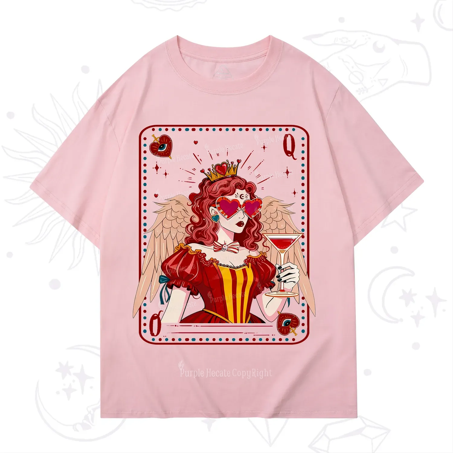 Purplehecate Queen of Hearts Angel Graphic T-Shirt