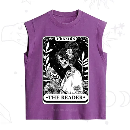 Purplehecate The Reader Skeleton Tarot Vintage Washed Tank
