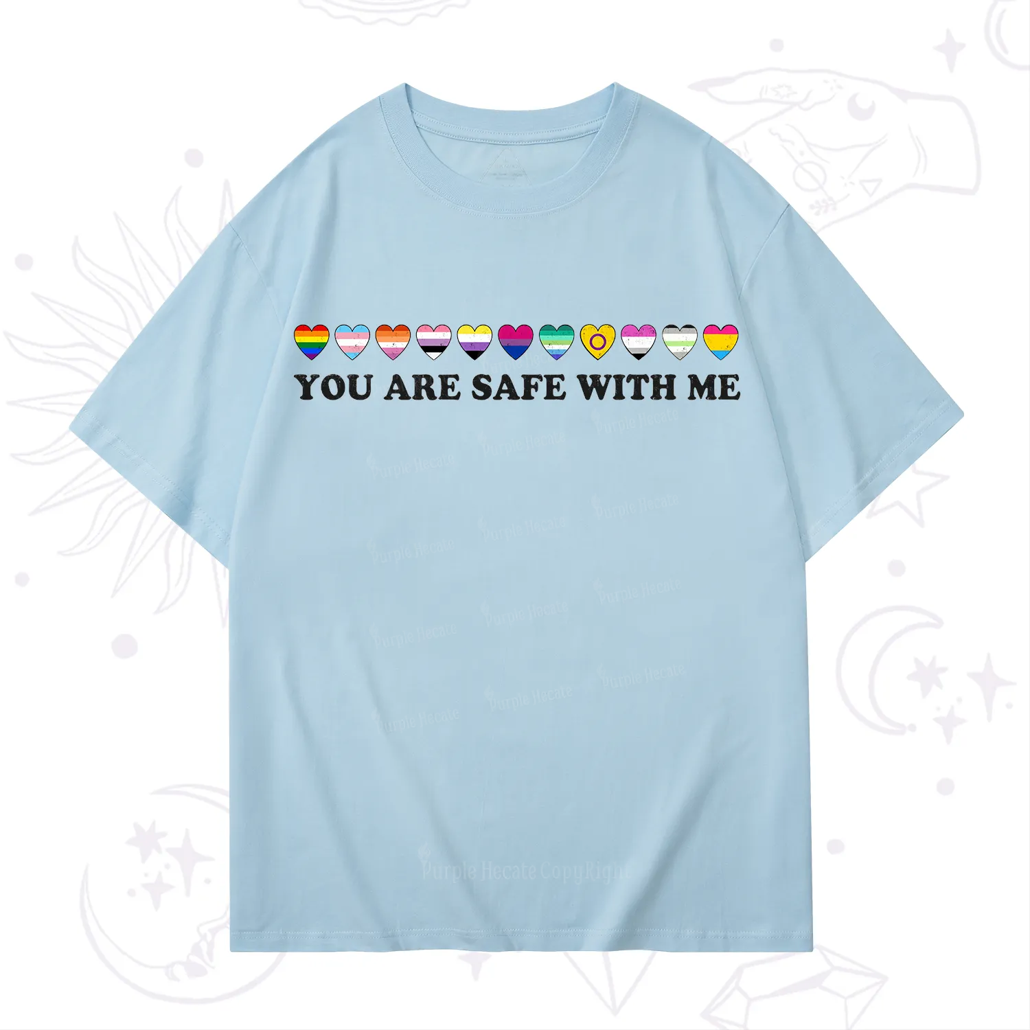 Purplehecate You Are Safe With Me Pride T-Shirt