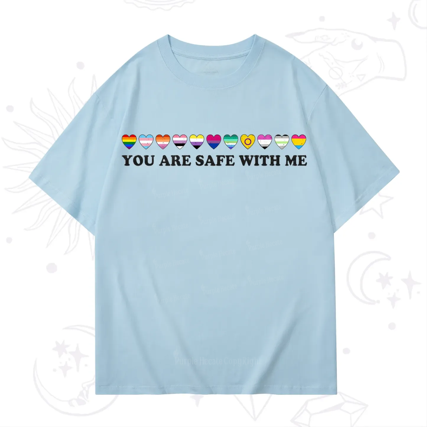 Purplehecate You Are Safe With Me Pride T-Shirt