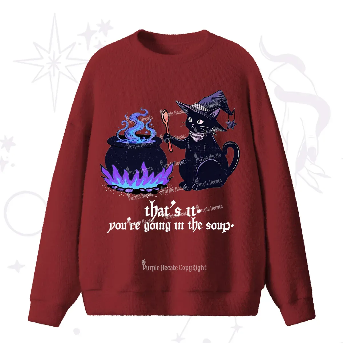 Purplehecate Trust Your Instincts Fuzzy Ugly Sweater