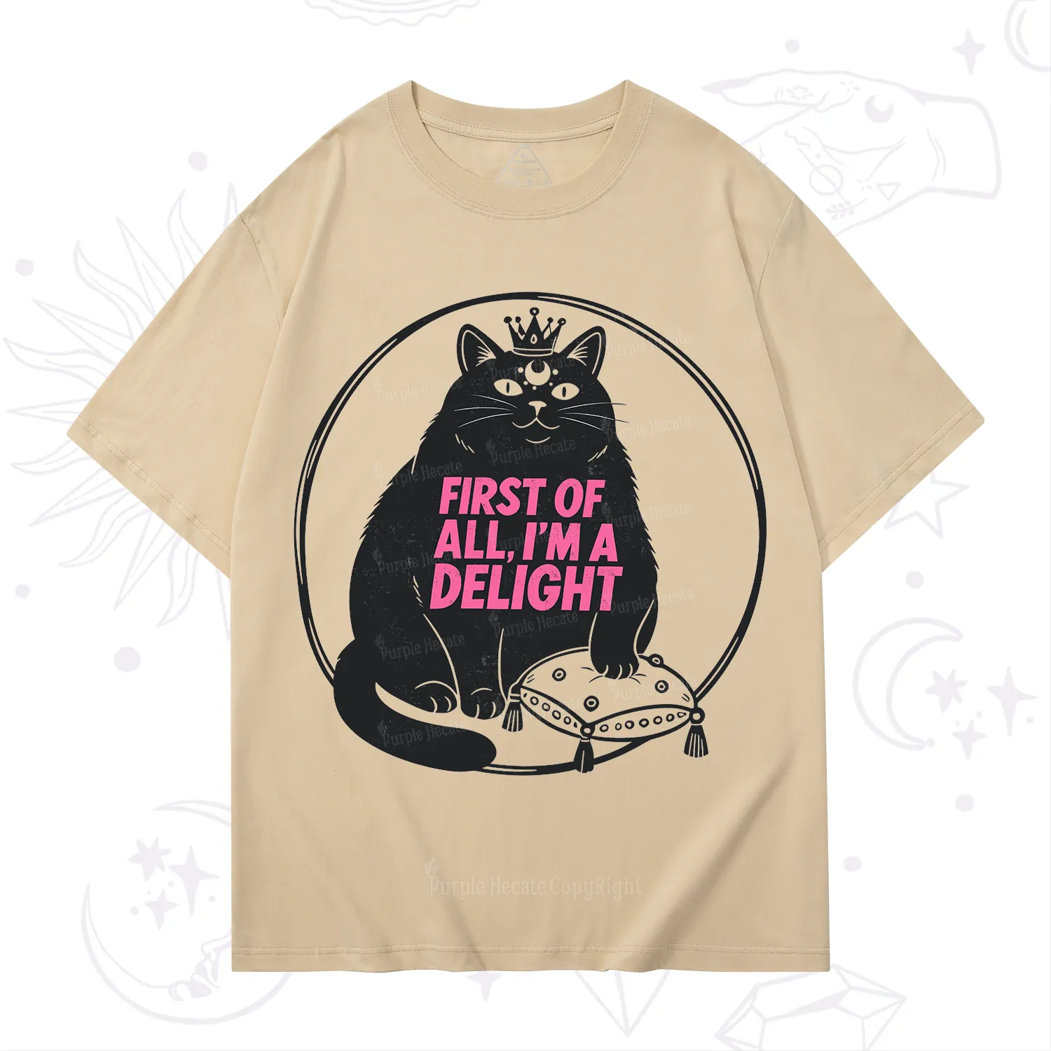 Purplehecate Black Cat First Of All I'm A Delight T-Shirt