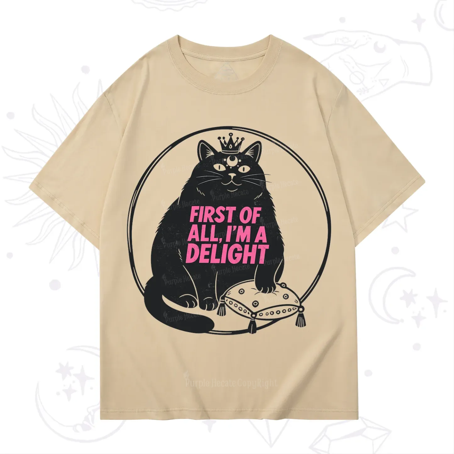 Purplehecate Black Cat First Of All I'm A Delight T-Shirt