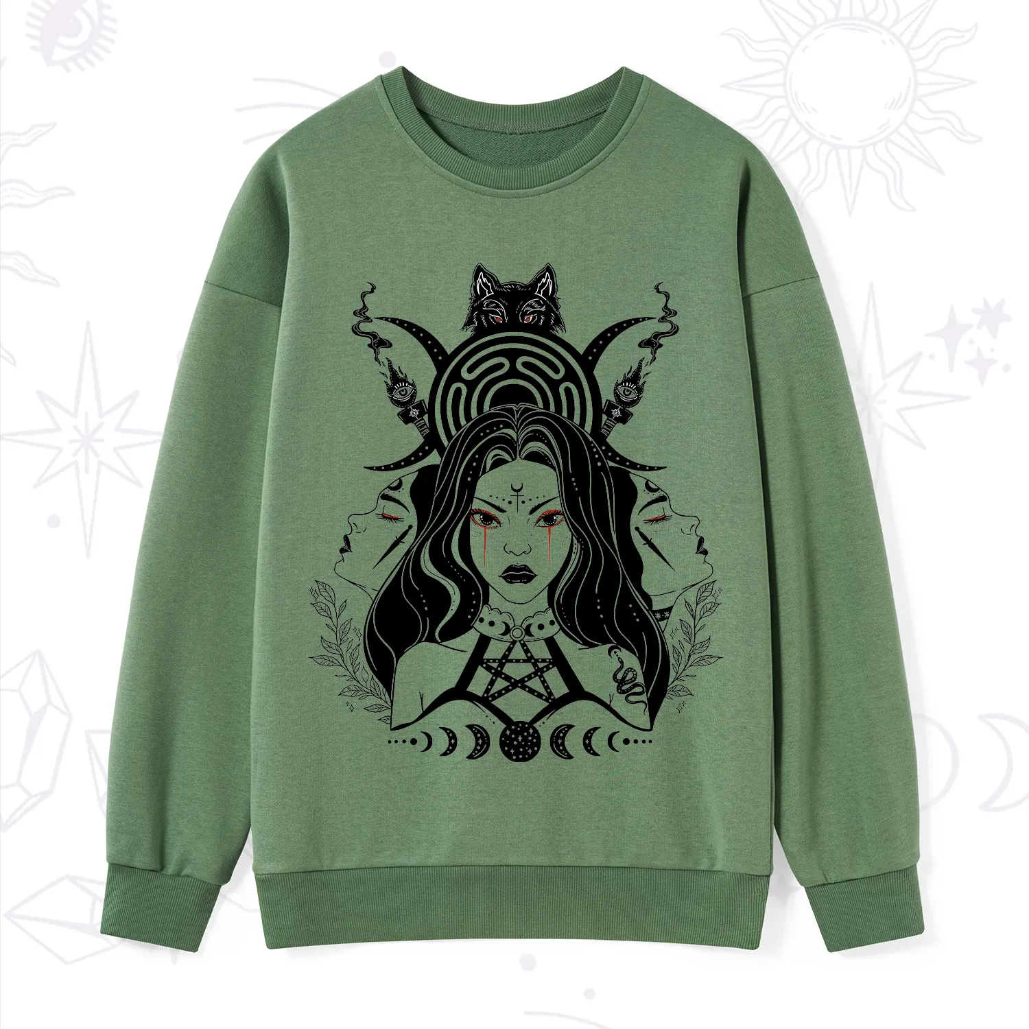 Purplehecate The Triple Moon Goddess Hecate Sweatshirt