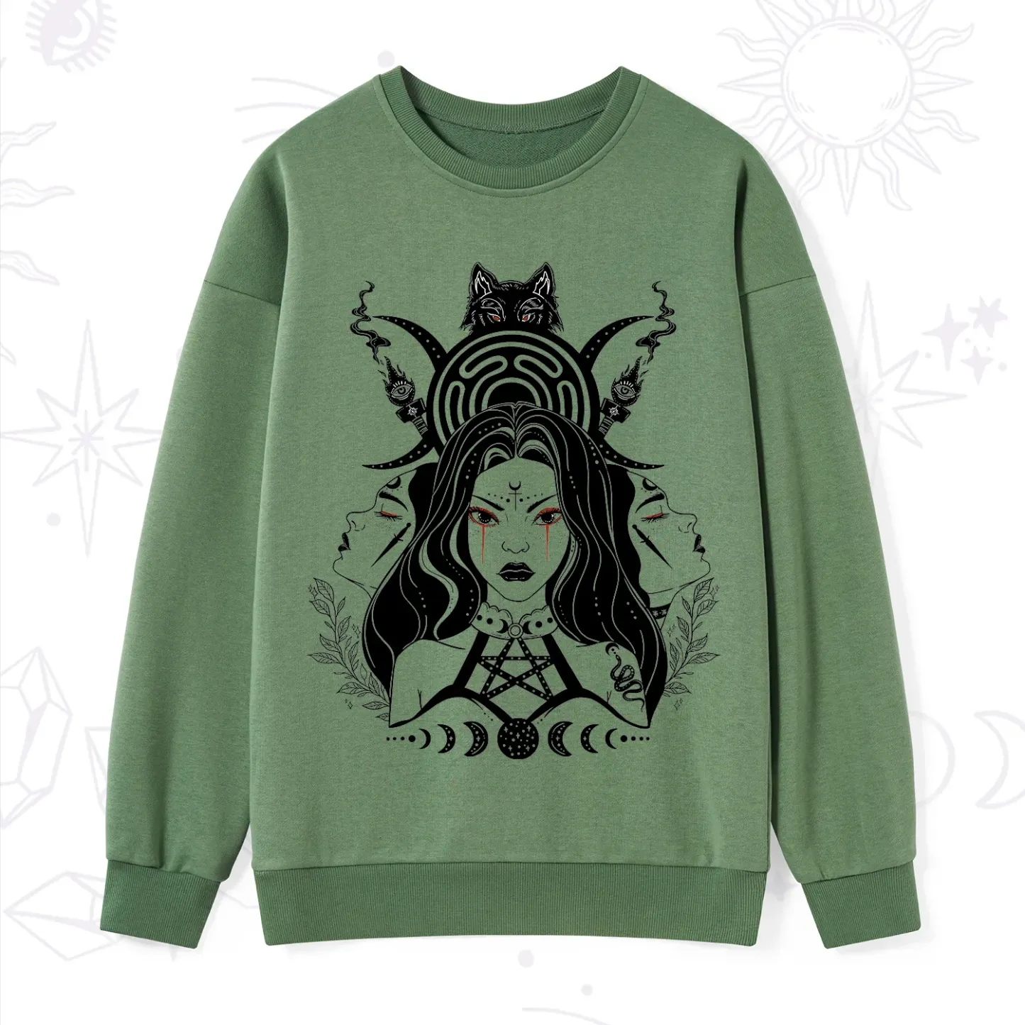 Purplehecate The Triple Moon Goddess Hecate Sweatshirt