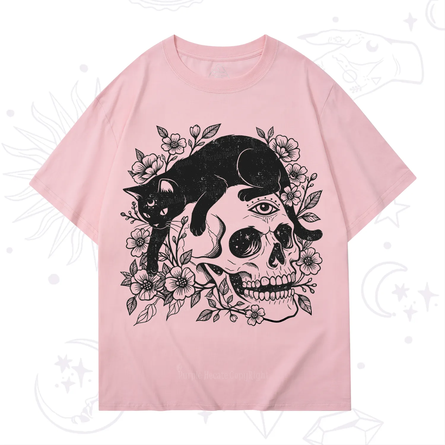 Purplehecate Black Cats In A Skull T-Shirt