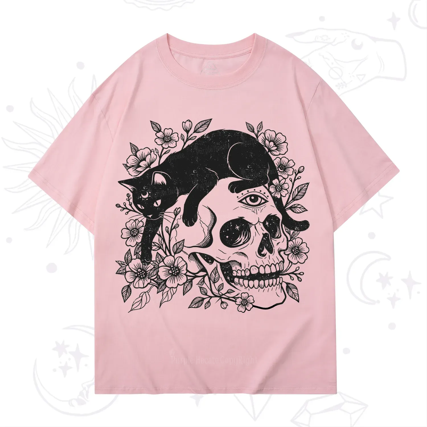 Purplehecate Black Cats In A Skull T-Shirt
