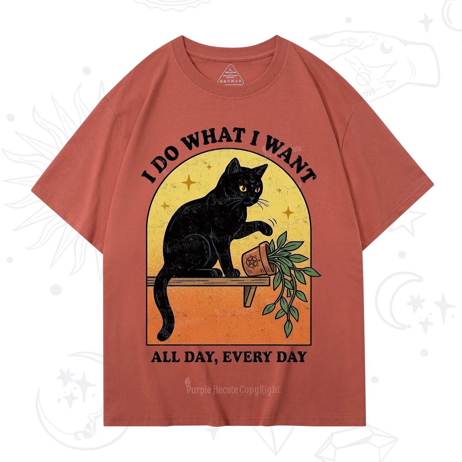 Purplehecate I Do What I Want Funny Black Cat T-Shirt