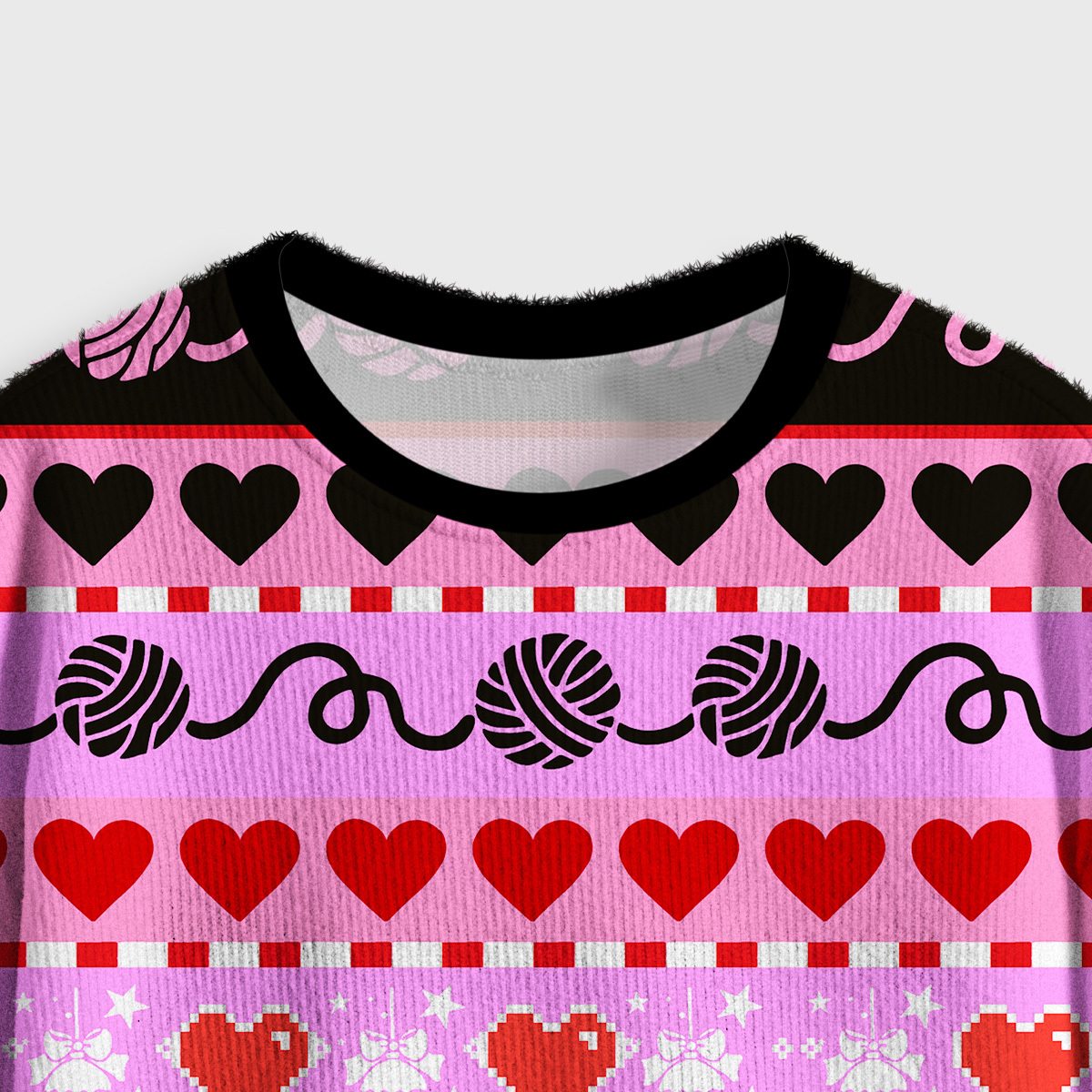 Purplehecate Sweet Black Cat Crop Fuzzy Ugly Sweatshirt