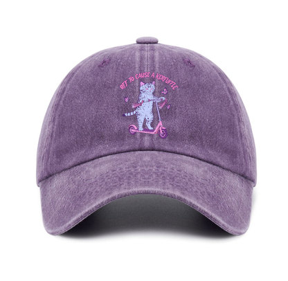 Purplehecate Off To Cause A Kerfuffle Cat Baseball Cap