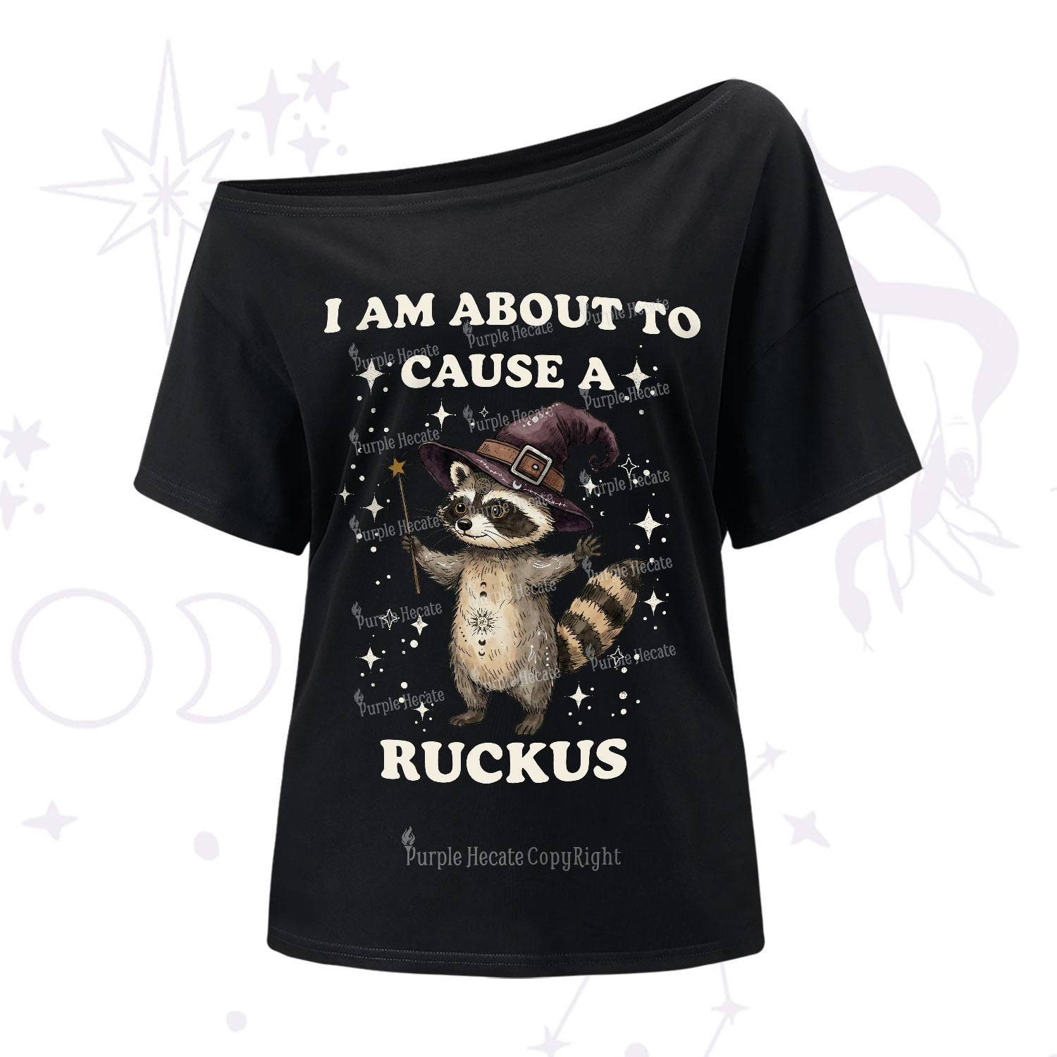 Purplehecate I Am About To Cause A Ruckus One Shoulder T-Shirt