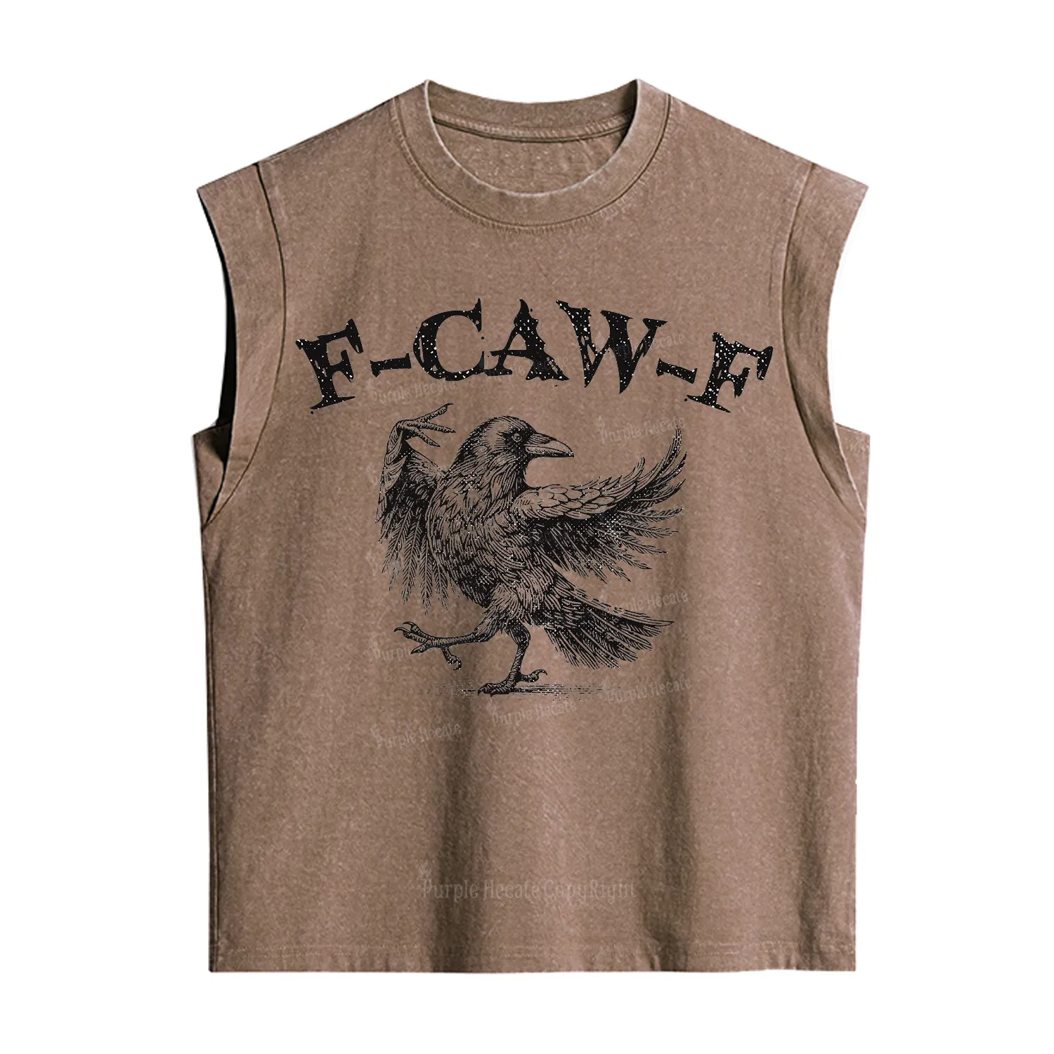 Purplehecate F-caw-f Crow Vintage Washed Tank