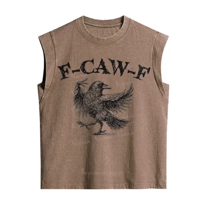 Purplehecate F-caw-f Crow Vintage Washed Tank