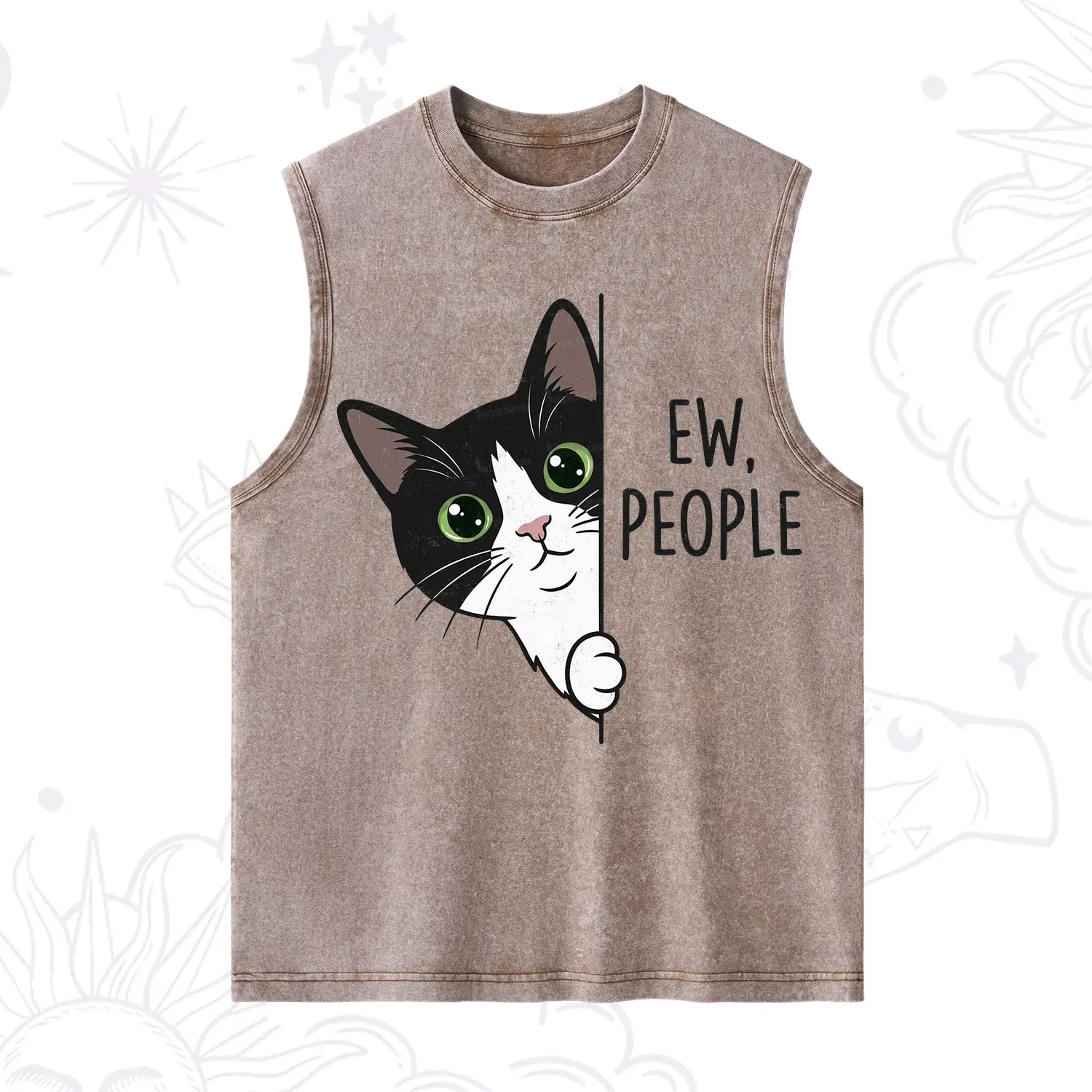 Purplehecate Funny Cat Ew People Washed Tank