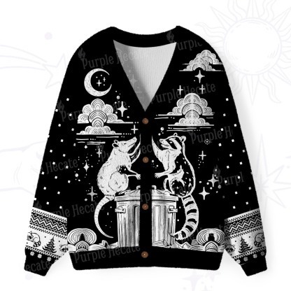 Purplehecate The Team Trash Raccoon Tarot Ugly Cardigan Sweaters