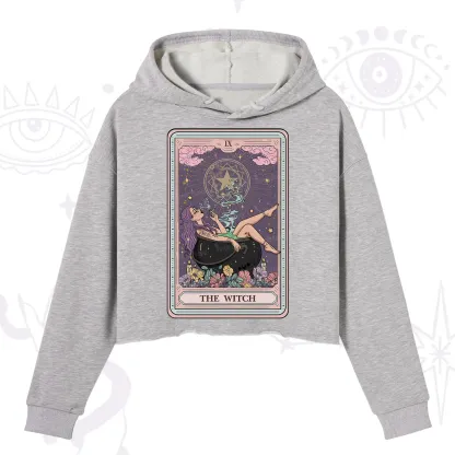 Purplehecate The Witch Tarot Card Crop Hoodie