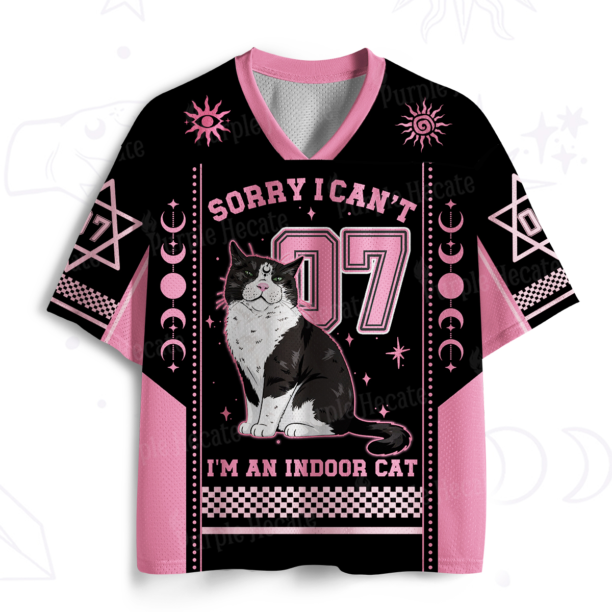 Purplehecate Sorry I Can't Go I'm an Indoor Cat Mesh Jersey