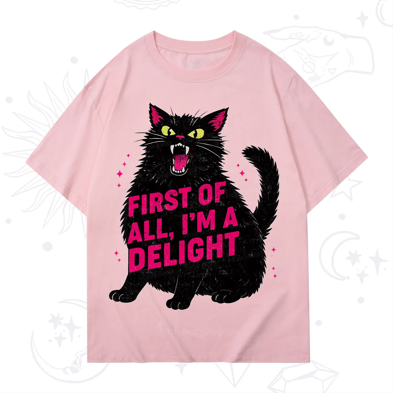Purplehecate First Of All I'm A Delight Cat T-Shirt