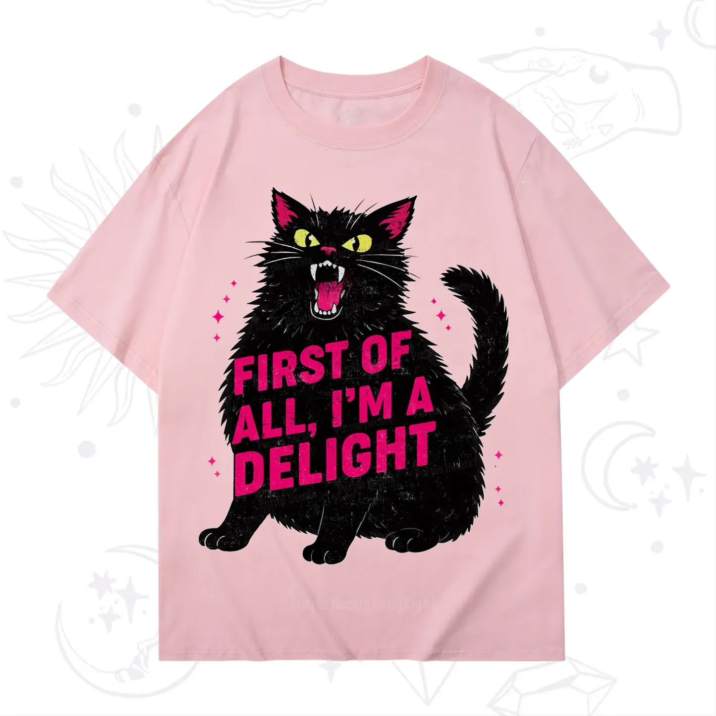 Purplehecate First Of All I'm A Delight Cat T-Shirt
