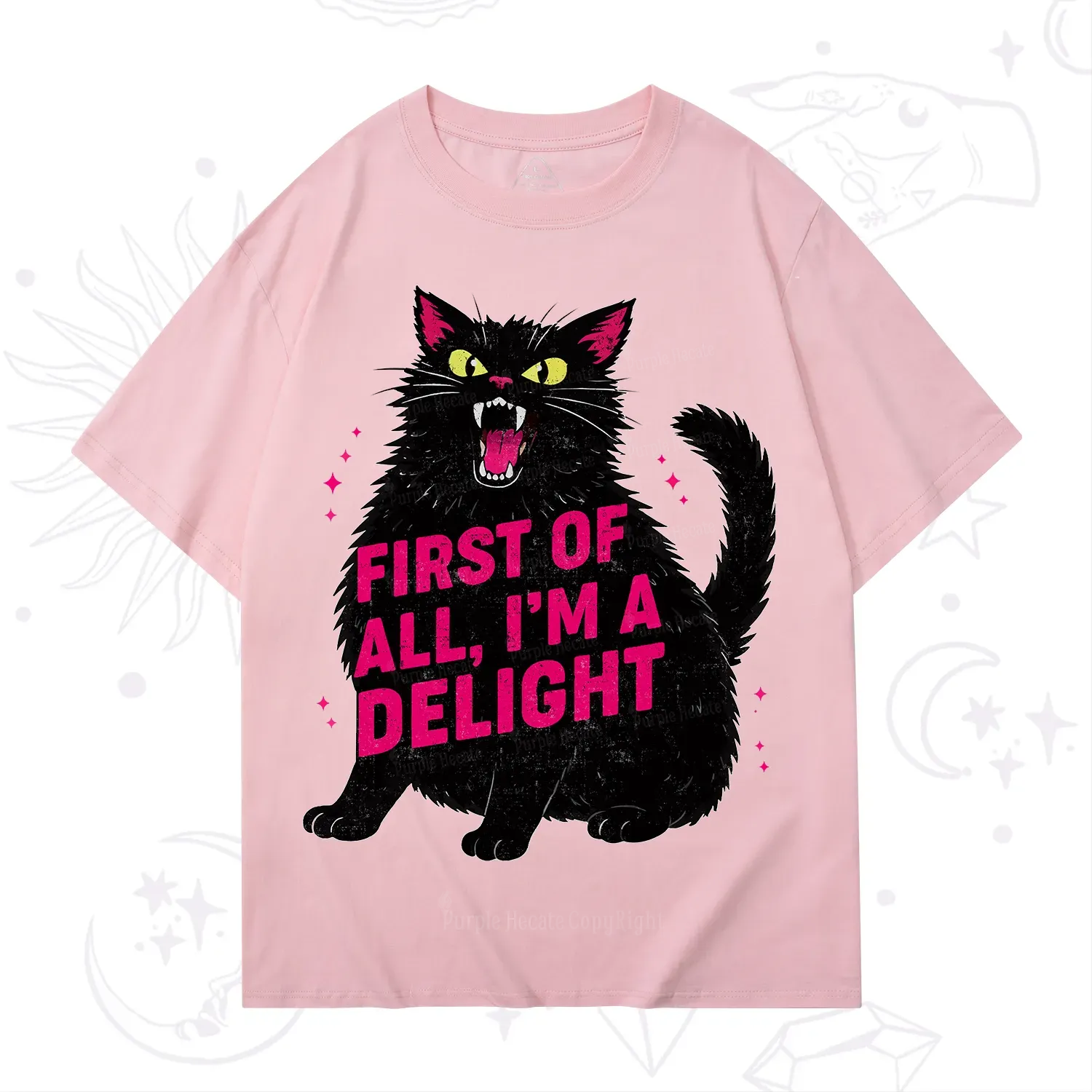 Purplehecate First Of All I'm A Delight Cat T-Shirt
