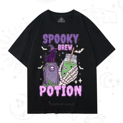 Purplehecate Spooky Brew Potion Halloween T-Shirt