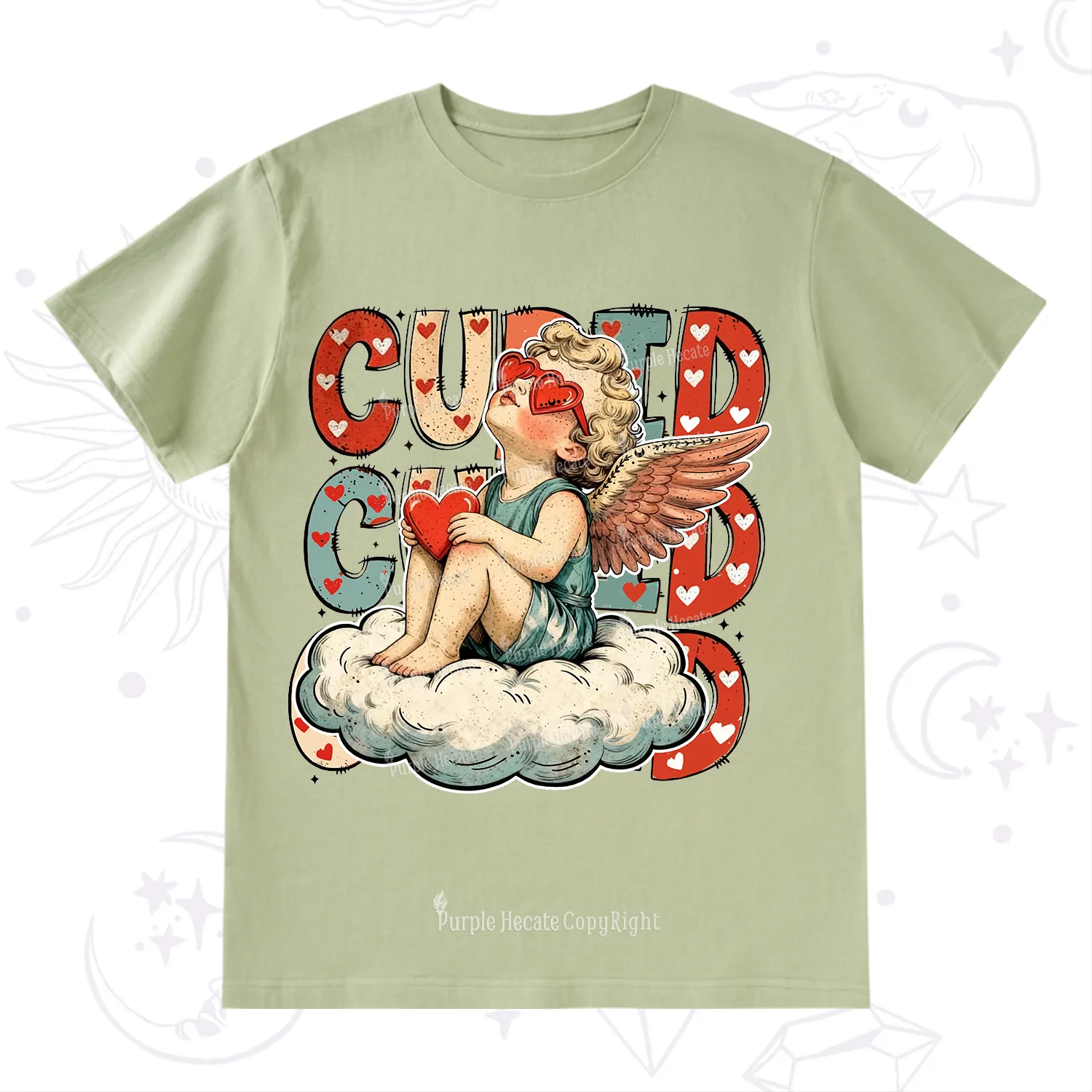 Purplehecate Retro Cupid Vibes Valentine T-Shirt