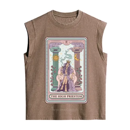 Purplehecate The High Priestess Tarot Card Vintage Washed Tank