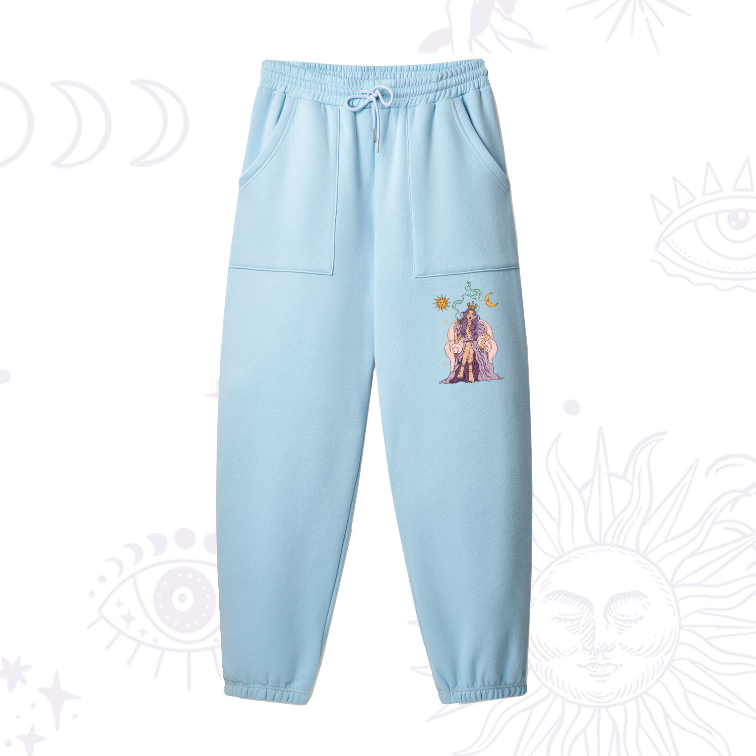 Purplehecate The High Priestess Tarot Card Fleece Sweatpants