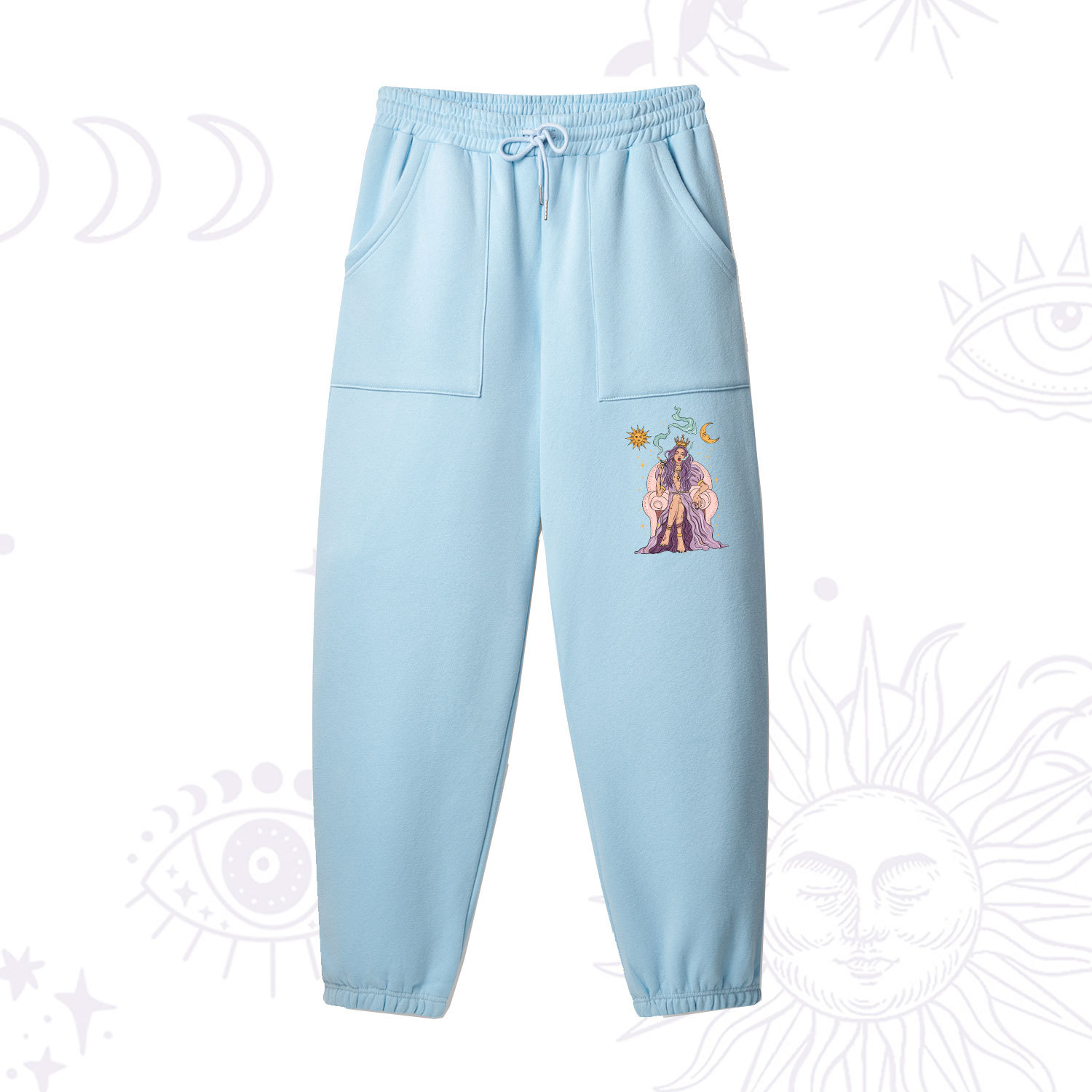 Purplehecate The High Priestess Tarot Card Fleece Sweatpants