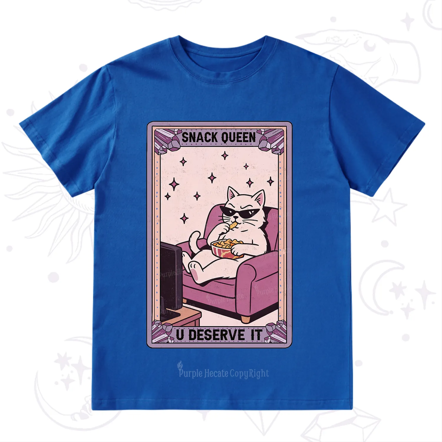 Purplehecate The Snack Queen Cat Tarot T-Shirt