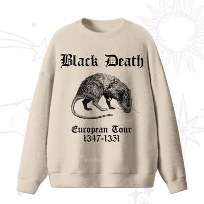 Purplehecate Black Death European Tour Fuzzy Ugly Sweater