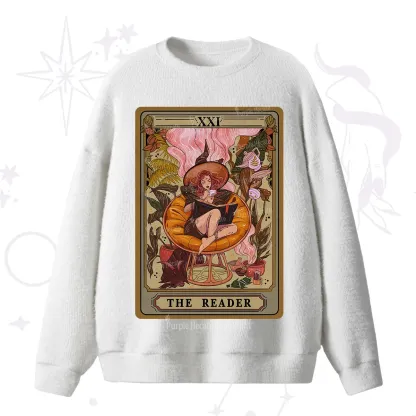 Purplehecate The Reader Tarot Card Fuzzy Ugly Sweater