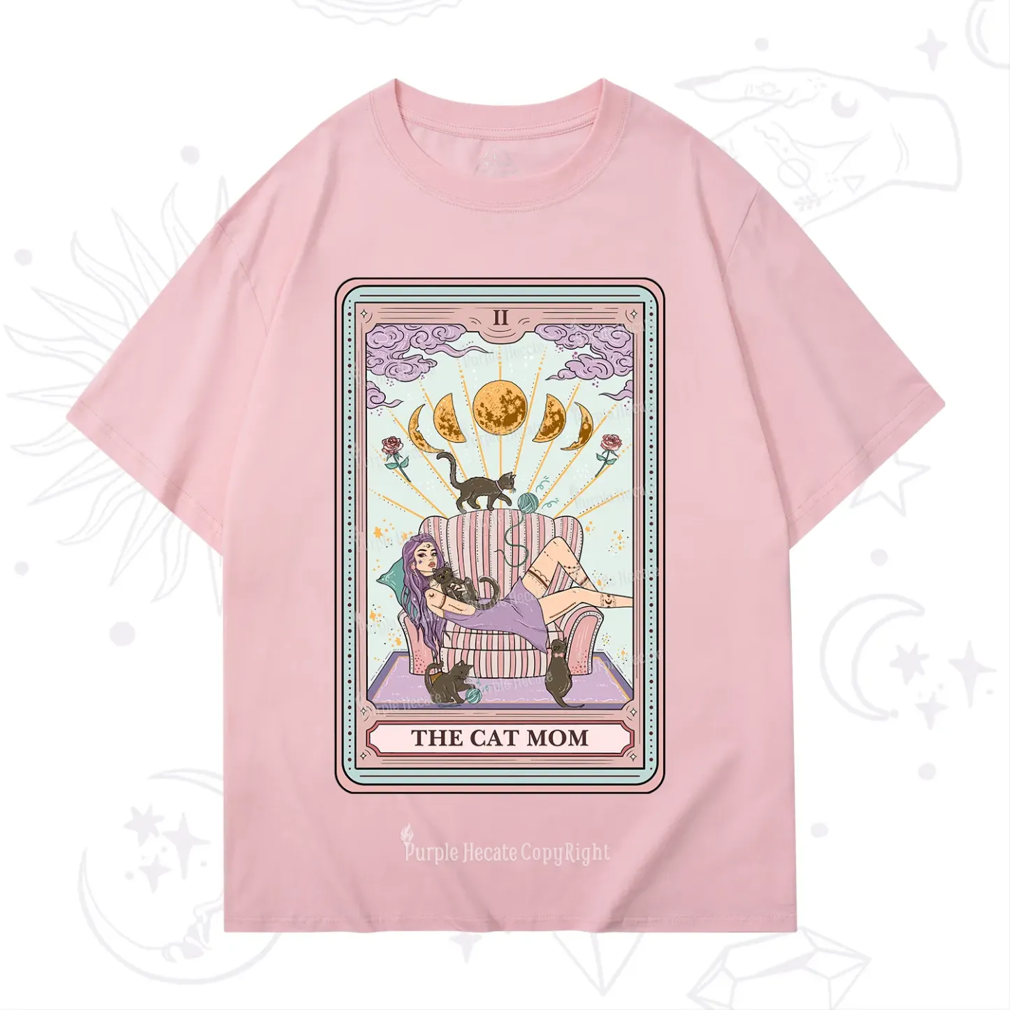 Purplehecate The Cat Mom Tarot T-Shirt