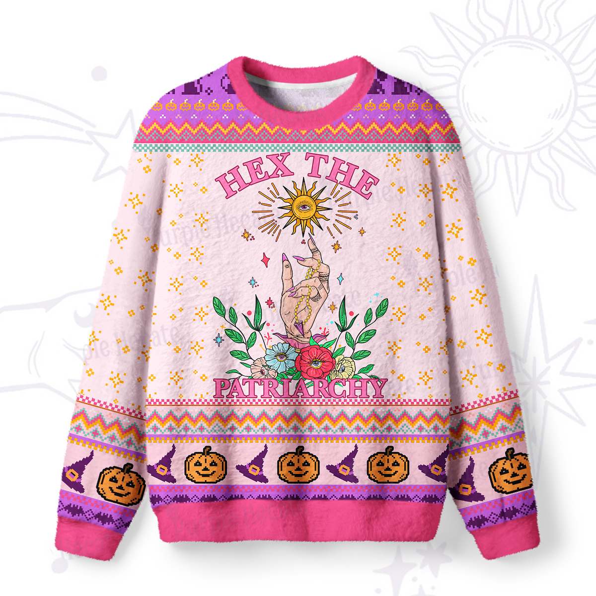 Purplehecate Hex The Patriarchy Witchy Ugly Halloween Sweatshirts